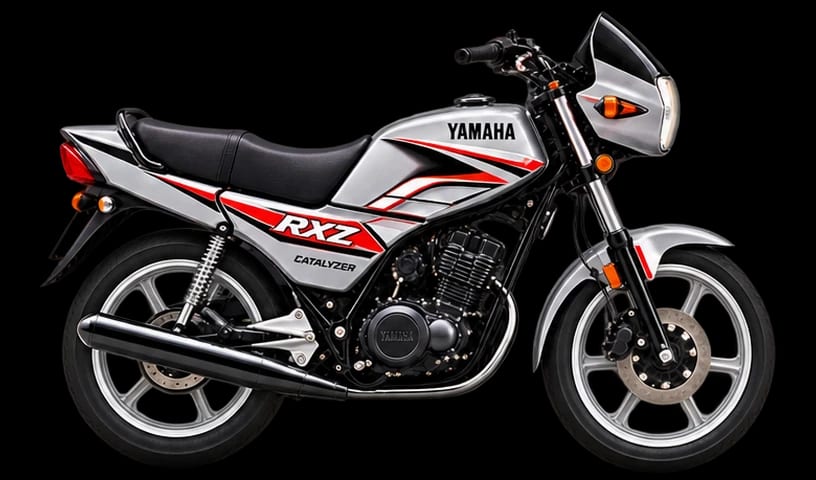 Yamaha RXZ illustration in silver and white
